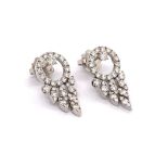 A PAIR OF FANCY DIAMOND DROP EARRINGS