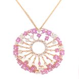 A PINK SAPPHIRE AND DIAMOND NECKPIECE