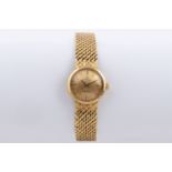 A LADY'S 18CT GOLD WRISTWATCH, OMEGA