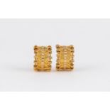 A PAIR OF 18CT GOLD AND DIAMOND EAR CLIPS, ZOLOTAS