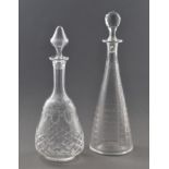 TWO CUT-GLASS DECANTERS