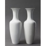 A PAIR OF MONUMENTAL KPM BERLIN PORCELAIN FLOOR VASES, 20TH CENTURY