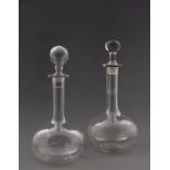 TWO CUT-GLASS DECANTERS