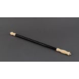 AN EBONY AND IVORY MOUNTED CONDUCTOR'S BATON, 19TH CENTURY