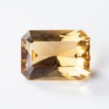 AN UNMOUNTED OCTAGONAL MIXED-CUT CITRINE