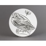 A FORNASETTI UCCELLI CALLIGRAPHY BIRD PLATE #6
