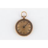 AN 18CT GOLD OPEN-FACED POCKETWATCH