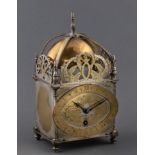 A REPRODUCTION BRASS LANTERN CLOCK, JAPY FRERES, FRANCE, 20TH CENTURY