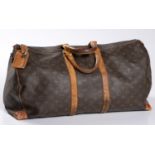 A LOUIS VUITTON KEEPALL 55 BANDOULIER MONOGRAM TRAVEL BAG