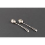 A PAIR OF GEORGE III SILVER SALT SPOONS, WILLIAM STROUD, LONDON, 1791