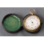 A CASED BRASS POCKET BAROMETER, G.H. ZEAL, LONDON