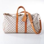 A LOUIS VUITTON KEEPALL 45 BANDOULIRE DAMIER AZUR