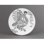 A FORNASETTI UCCELLI CALLIGRAPHY BIRD PLATE, #4