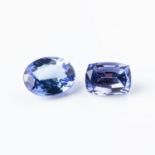 A PAIR OF UNSET TANZANITES