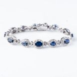 A SAPPHIRE AND DIAMOND BRACELET