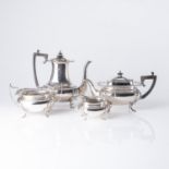 A FOUR PIECE SILVER TEA SET, JAMES DEACON AND SONS, BIRMINGHAM, 19TH CENTURY