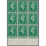 GREAT BRITAIN 1951 KGVI 1Â½d. PALE GREEN