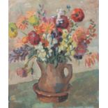 Gregoire Boonzaier (South Africa 1909 ? 2005): FLOWERS IN A RED JUG