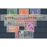 ASCENSION 1938-1953 KGVI Â½d. - 10/- INCLUDING ALL LISTED SHADES &amp; PERFS