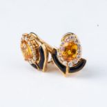 A PAIR OF TOPAZ EARRINGS