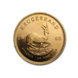 A GOLD ONE OUNCE KRUGERRAND MINTED 1968