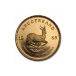 A GOLD ONE OUNCE KRUGERRAND MINTED 1968