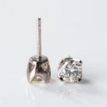 A PAIR OF DIAMOND EAR STUDS