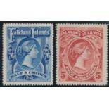 FALKLAND ISLANDS 1898 QV 2/6d. &amp; 5/-
