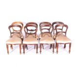 A HARLEQUIN SET OF TEN VICTORIAN WALNUT CHAIRS