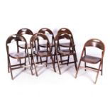 A SET OF SIX BENTWOOD AND WALNUT B751 FOLDING CHAIRS, CIRCA 1930