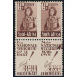 SOUTH AFRICA 1942 KGVI WAR EFFORT. 1Â½d. RED-BROWN