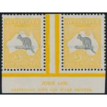 AUSTRALIA 1918 KGV 5/- GREY &amp; YELLOW (DIE II)