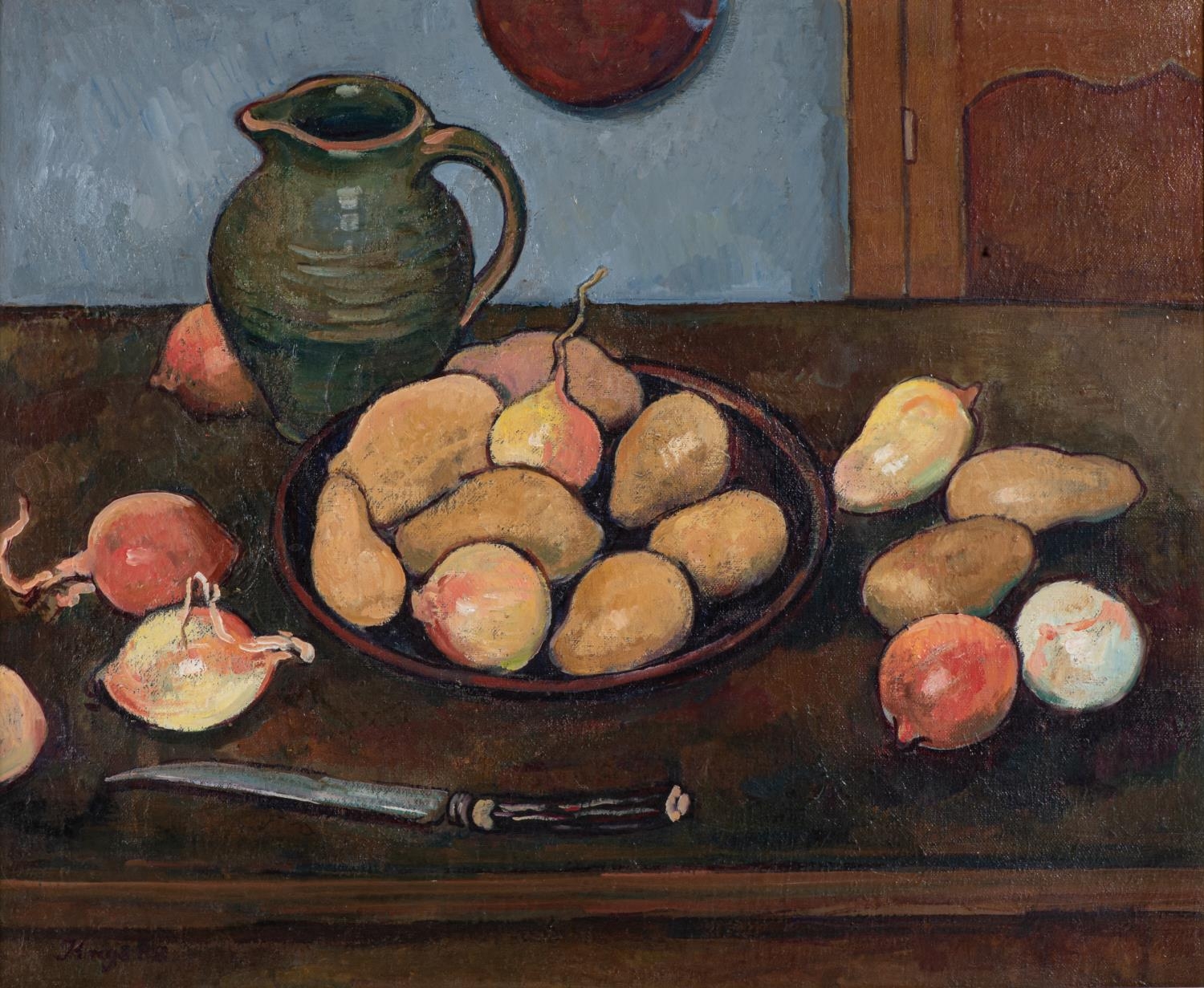 FranÃ§ois Krige (South Africa 1913 ? 1994): STILL LIFE WITH POTATOES AND ONIONS