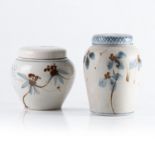 TIM MORRIS (SOUTH AFRICAN 1941-1990): TWO PORCELAIN GINGER JARS AND COVERS