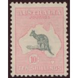AUSTRALIA 1929-1930 KGV 10/- GREY &amp; PINK