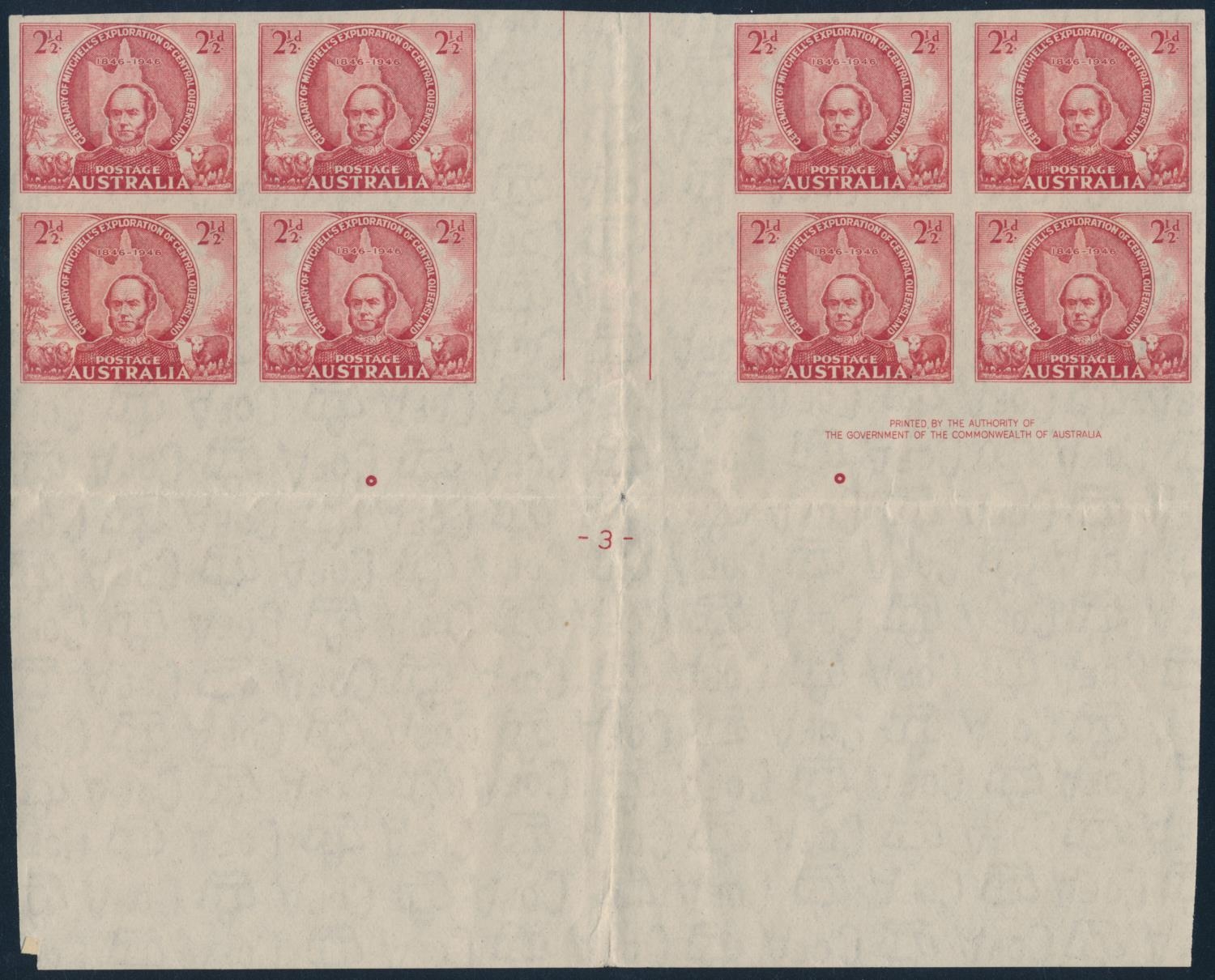 AUSTRALIA 1946 KGVI 2Â½d. SCARLET