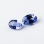 A PAIR OF UNSET TANZANITES