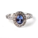 A TANZANITE DRESS RING