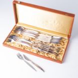 A CASED SET OF STAINLESS STEEL DANISH CUTLERY