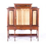 AN EDWARDIAN MAHOGANY AND CROSSBANDED DISPLAY CABINET