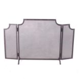 A STEEL FIRE SCREEN, MODERN