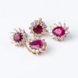 A PAIR OF RUBY EARRINGS