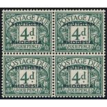 SOUTHERN RHODESIA 1951 KGVI POSTAGE DUES. 4d. DULL GREY-GREEN