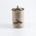 TIM MORRIS (SOUTH AFRICAN 1941-1990): A TALL STONEWARE STORAGE JAR AND COVER