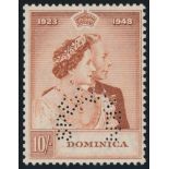 DOMINICA 1948 KGVI ROYAL SILVER WEDDING 10/- RED-BROWN