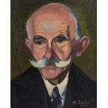Maggie Laubser (South Africa 1886 ? 1973): PORTRAIT OF A MAN WITH WHITE MOUSTACHE