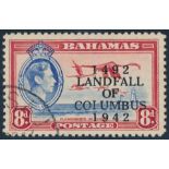 BAHAMA S1942 KGVI 8d. ULTRAMARINE &amp; SCARLET