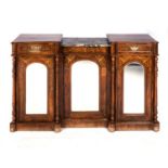 A VICTORIAN WALNUT AND INLAID SIDE CABINET