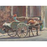 Marc Poisson (South Africa 1952 ? ): WOMAN ON DONKEY CART