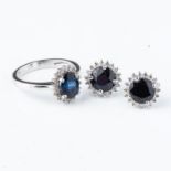 A MINI SUITE OF SAPPHIRE JEWELLERY